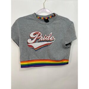 Distressed Well‎ Worn Rainbow Flag Pride Sweatshirt Equal Rights Womens Sz S